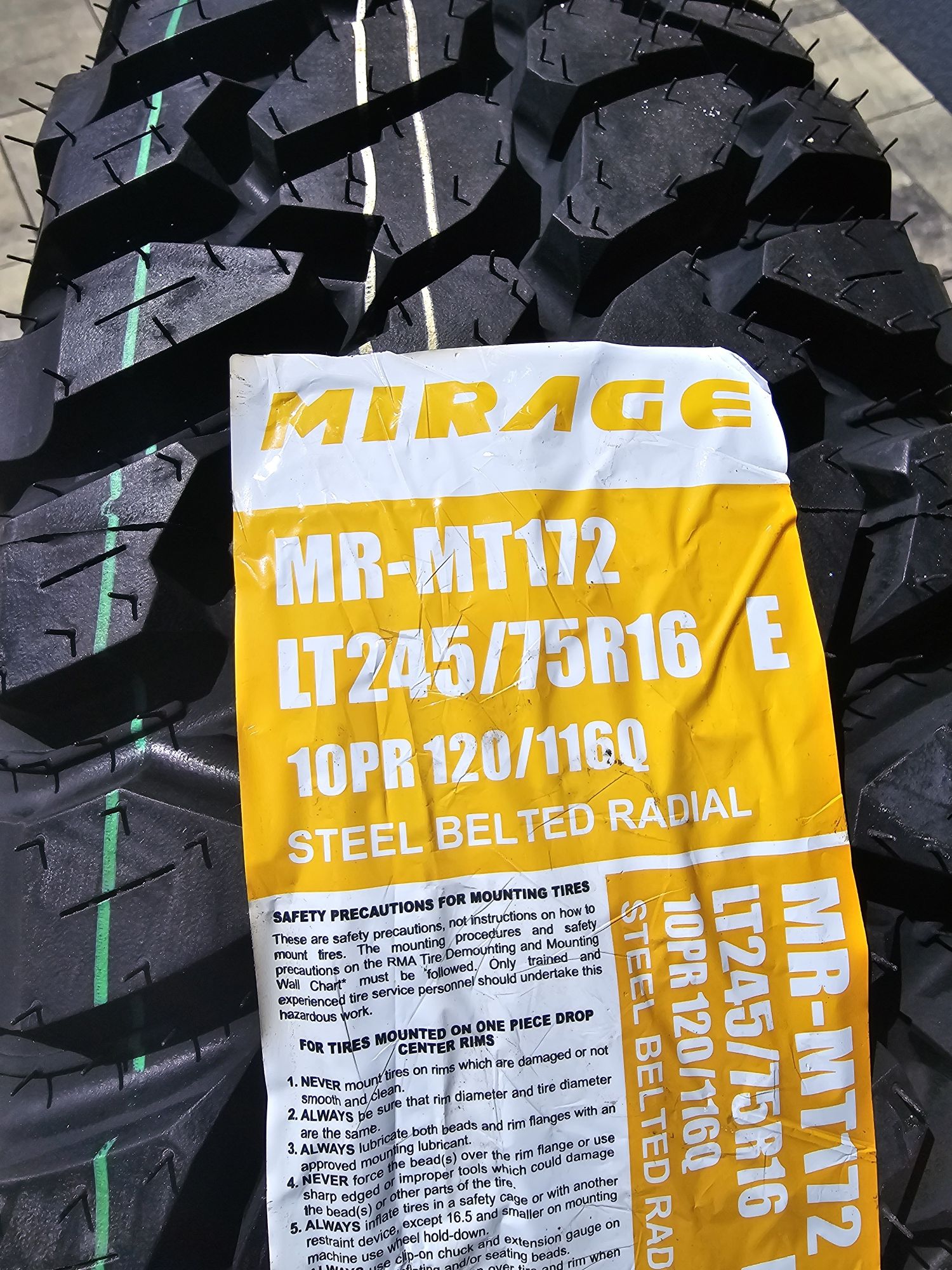 Opony TERENOWE 4x4 245/75R16 Mirage M/T  MR-MT172 Mocne 10PR ! FV23% !