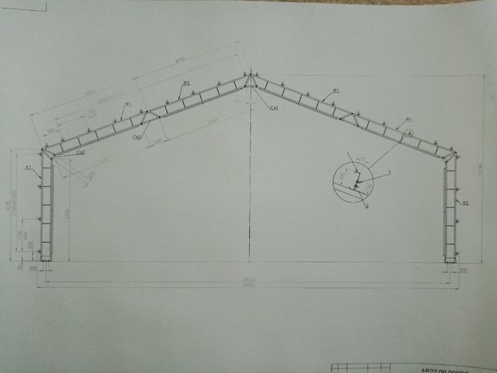 Ангар ,чертеж ,металлоконструкции