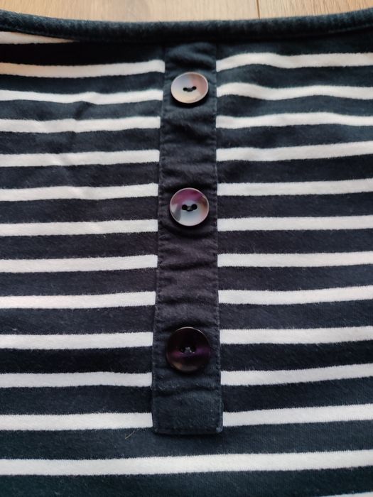Granatowa bluza w paski ze złotą kotwicą S/M bluzka 36/38