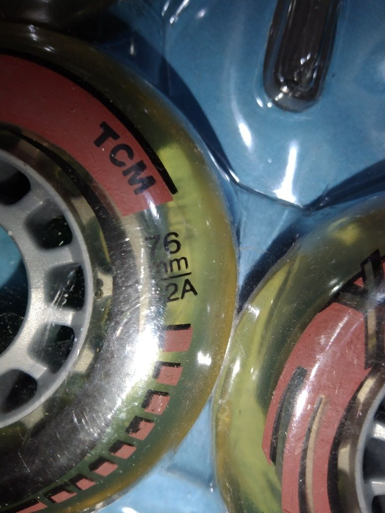 Kółka  do rolek kauczukowe 76 mm nowe