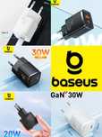 Baseus 20w 30w Швидка зарядка Quick Charge Power Delivery 65w Gan5 Pro