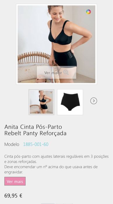 Anita Cinta Pós-Parto Rebelt Panty Reforçada NOVA
