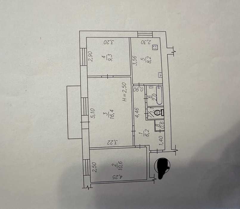 Продам 3х комнатную квартиру.ХТЗ.