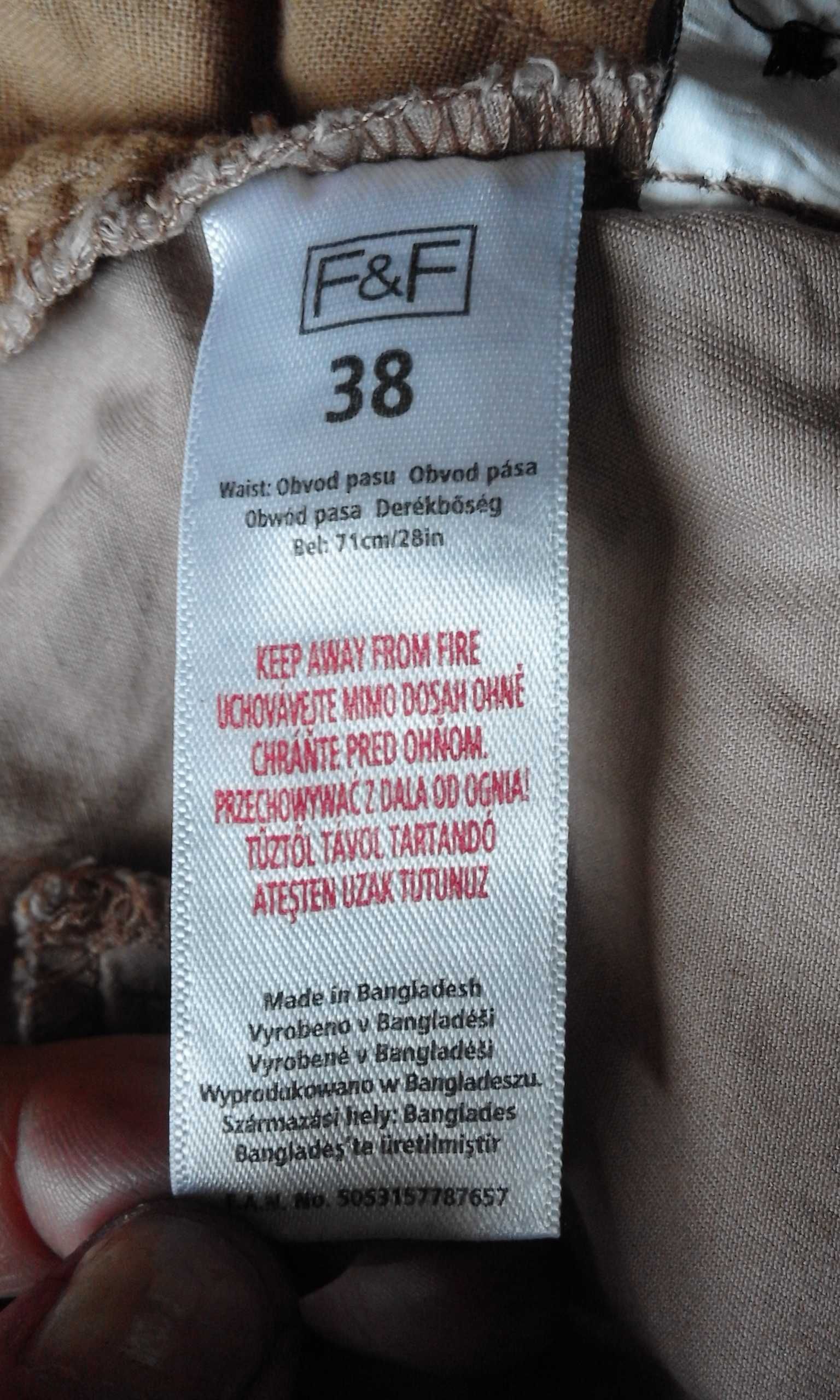 spodnie do kostek F&F beżowe 40
