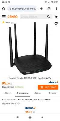 Router TENDA AC1200 Czarny