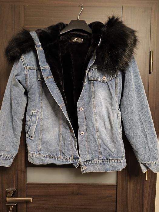 Kurtka jeansowa z futrem m/l