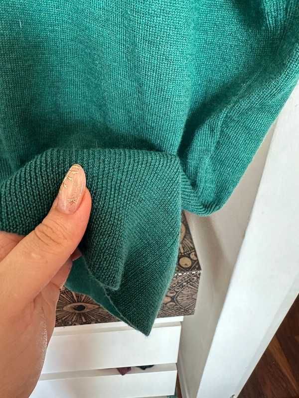 Sweter długi wełniany tunika 100% wełna merino włoski