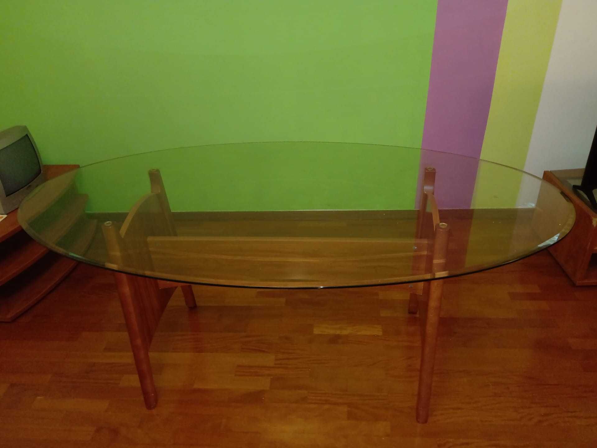 Mesa de vidro com 3 cadeiras