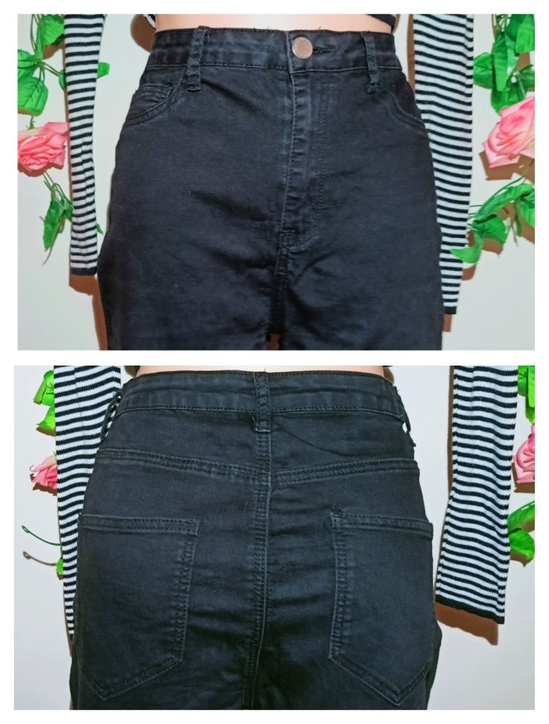 Czarne materiałowe Spodnie skinny New Yorker L (40)