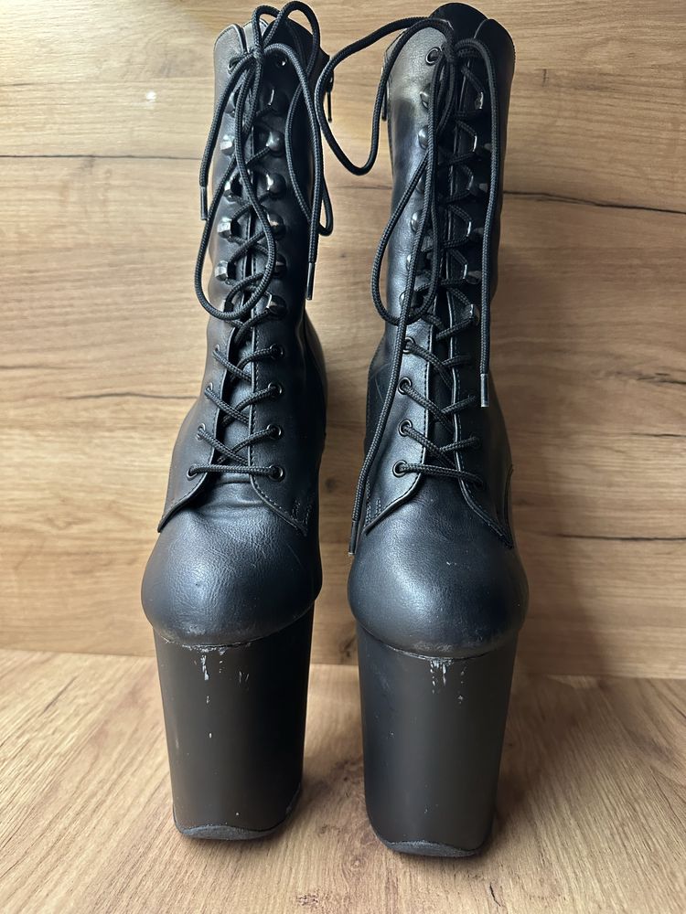 Pleaser Czarne botki do exotic Flamingo 1020 Black Matte
