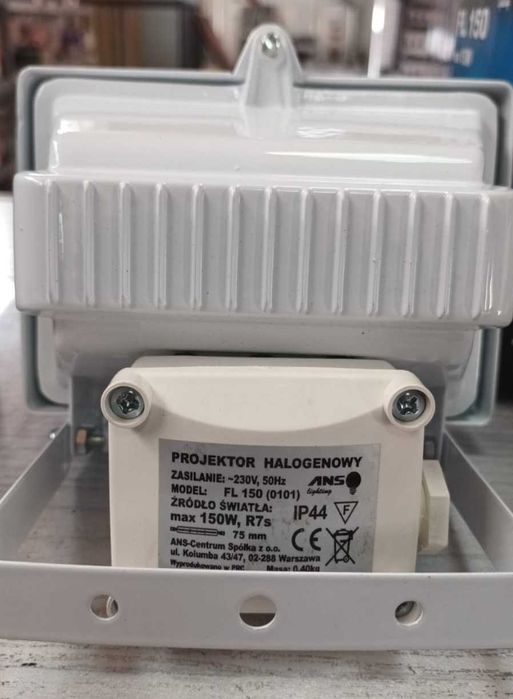 Lampa Halogen Projektor FL 150 Biały NOWE + żarówki halogenowe