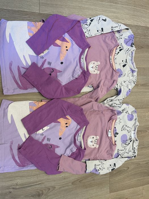 Bluzeczki z długim rękawem dla bliźniaczek