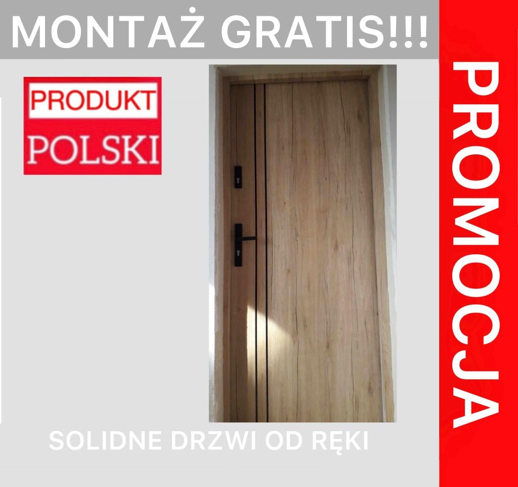 Drzwi zewnętrzne z montażem do bloku