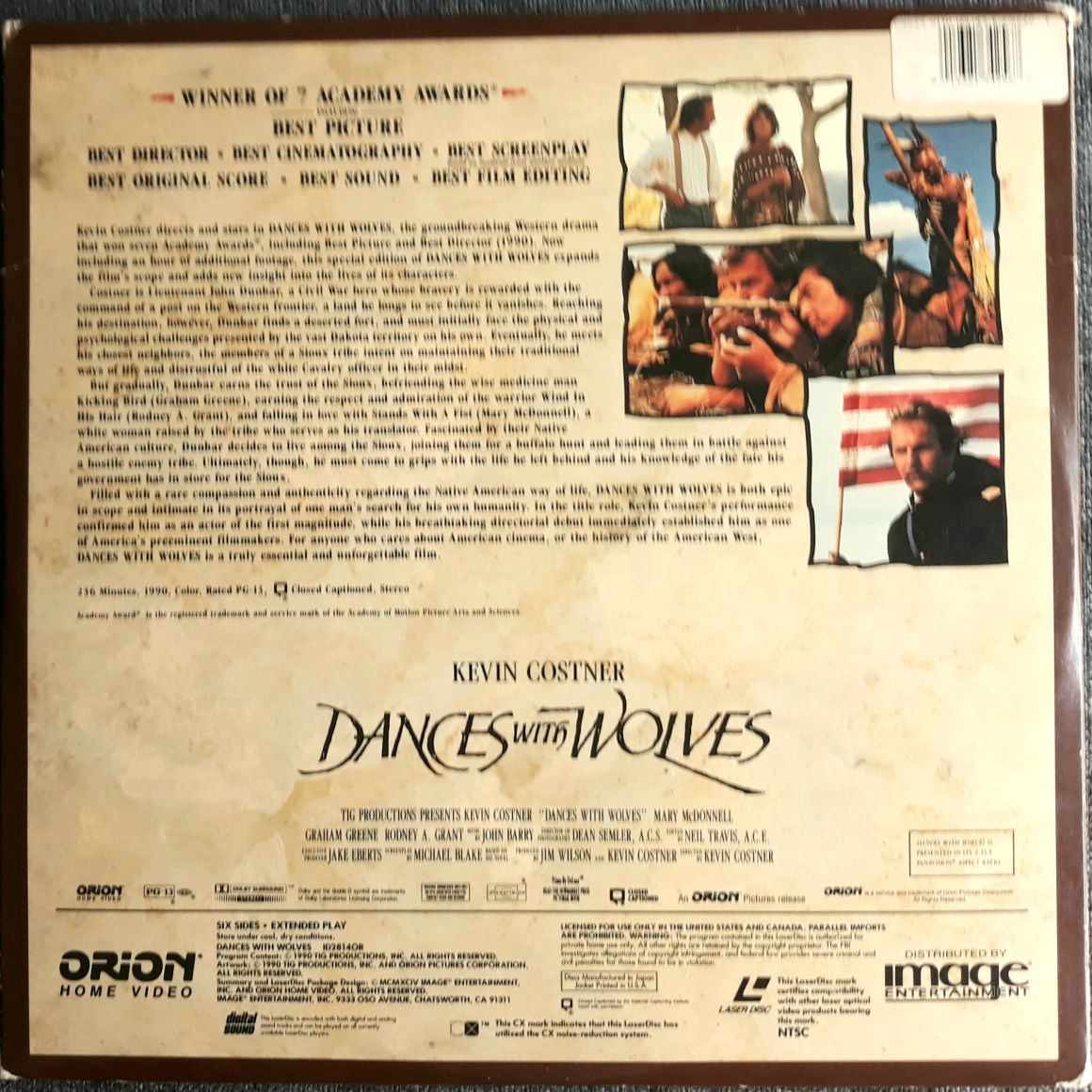 Dança com os Lobos filme triplo Laser Disc Top