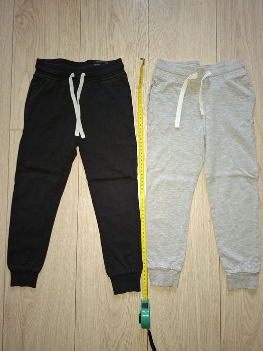 Spodnie chłopiece dresowe z jerseyu szare i czarne H&M&m