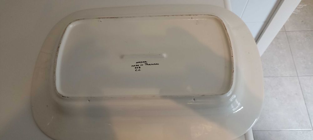 Travessa pintada a mão de 1990