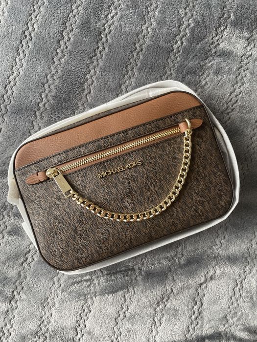 ORYGINALNA torebka Michael Kors crossbody chain brown monogram