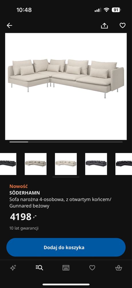 Naroznik soderhamn Ikea