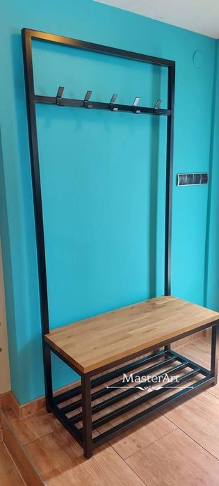Wieszak, garderoba industrial, półka na buty loft DĄB