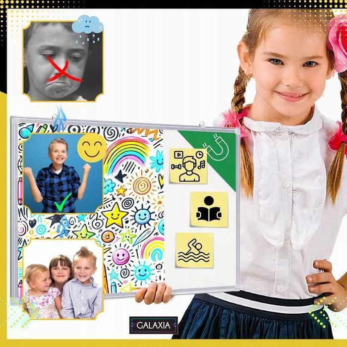 Tablica Magnetyczna Suchościeralna 60x40 Dla Dzieci Na Ścianę Biała