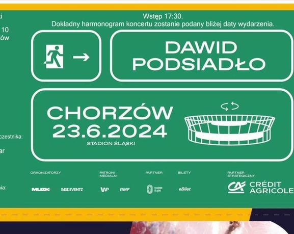 Bilety na koncert Podsiadło Chorzów 23.06.2024