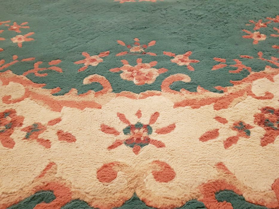 Wyprany dywan zielono beżowy orientalny 162x228cm