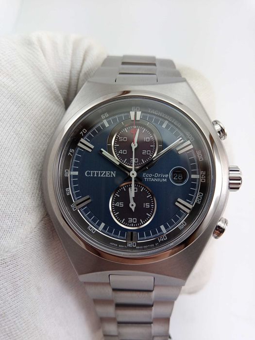 Титановые мужские часы Citizen Eco-Drive CA7090-52L, хронограф, сапфир