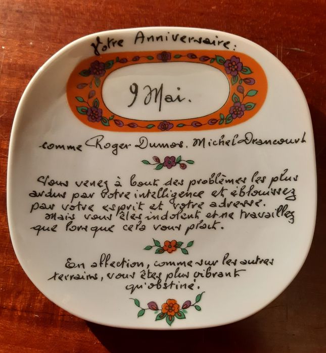 Prato aniversário 9 Maio