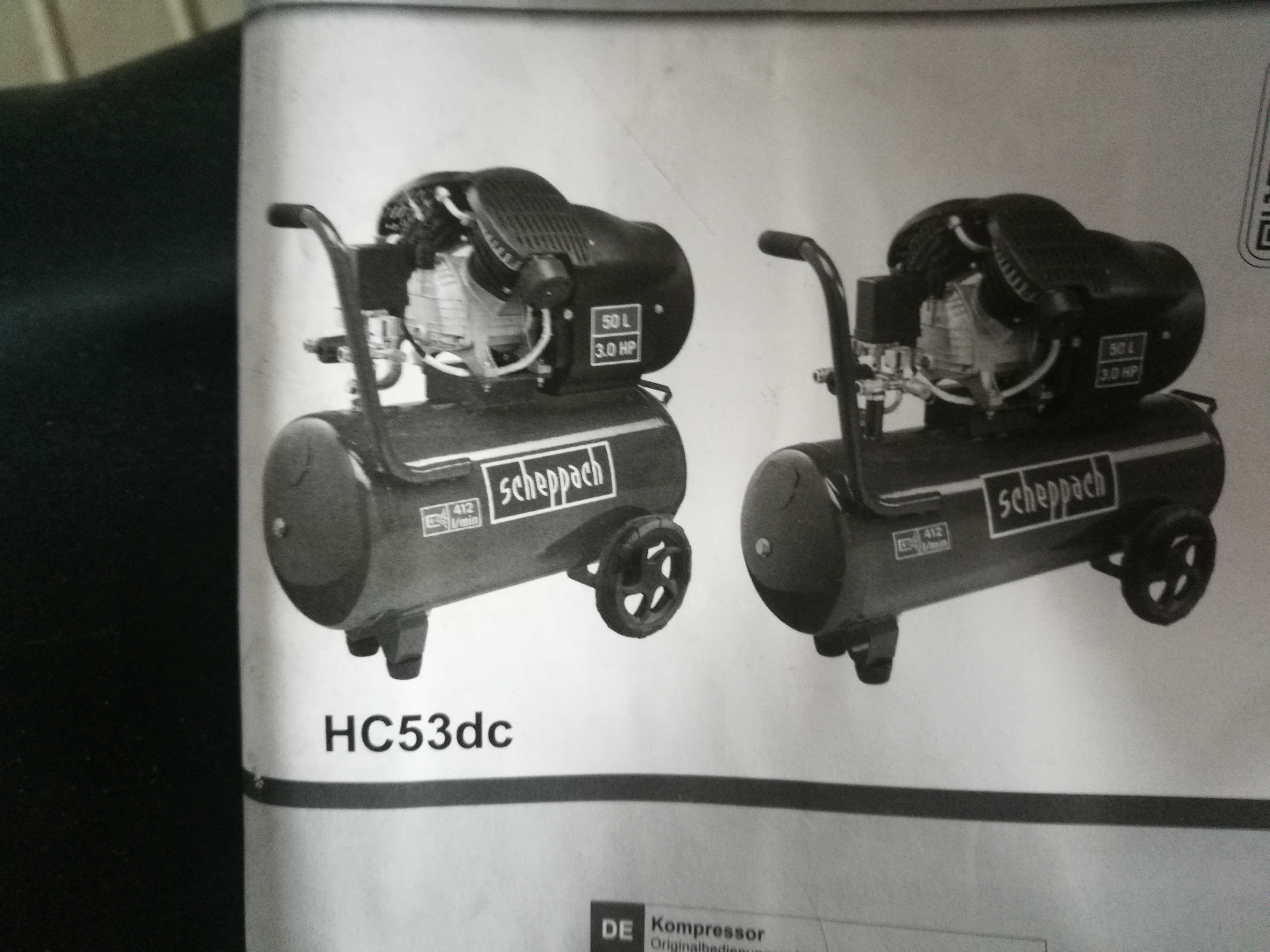 Scheppach HC53dc Kompresor olejowy 10bar 50l