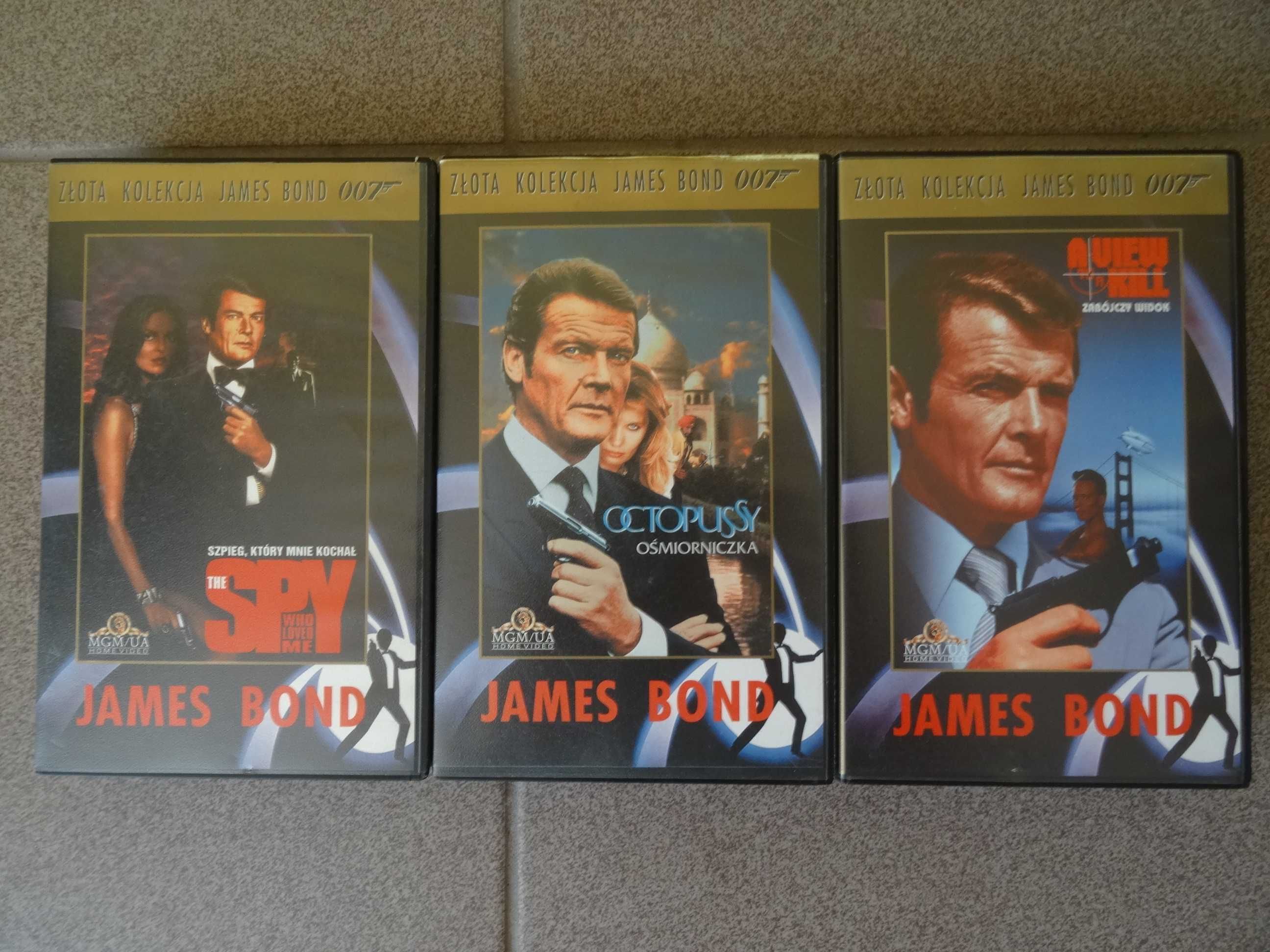 James Bond Ośmiorniczka Zabójczy Widok Szpieg 3xVHS Roger Moore
