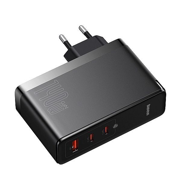 Baseus GaN5 Pro szybka ładowarka 2xUSB-C+USB 140w Eu czarna (ccgp)