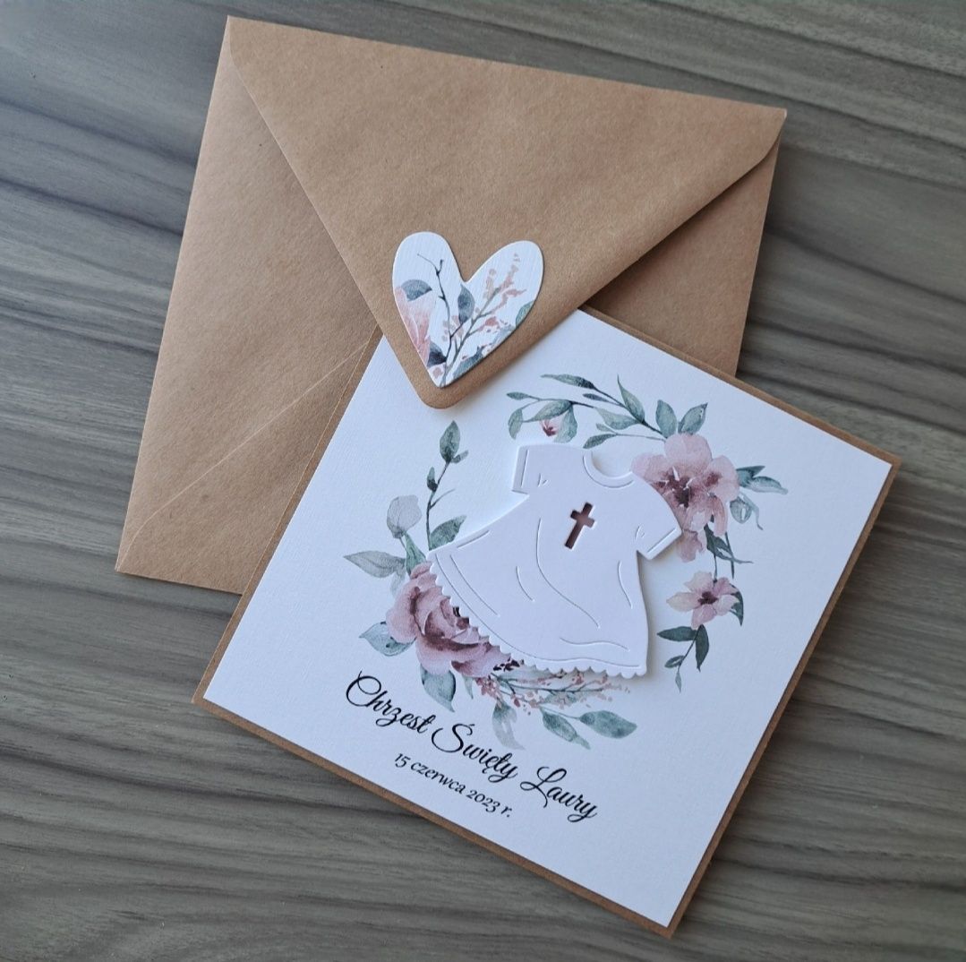Personalizowana kartka na Chrzest dla dziewczynki