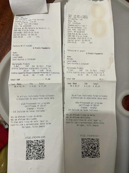 Suporte de Braço com Banda Torácica ORTHIA - Tamanho M