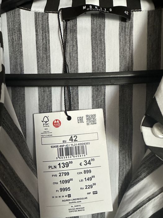 Długa koszula / sukienka w paski firmy Mohito