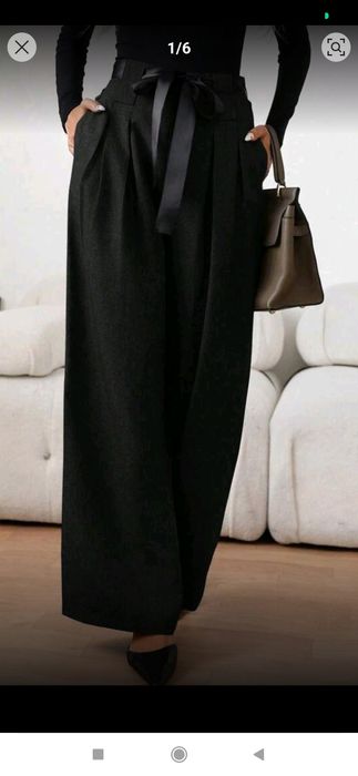 Szerokie spodnie z wysokim stanem xl