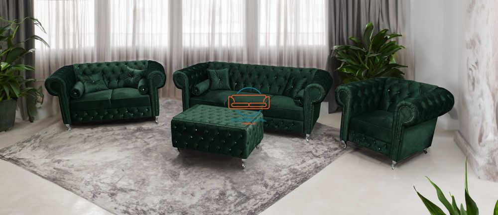 Producent zestaw 3+2+1 + stolik CHESTERFIELD kryształki NR.11