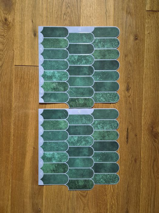 Płytki naklejane zielone Kafelki samoprzylepne na ścianę 20 sztuk