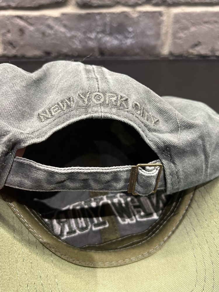 Nowa ciemno zielona czapka z daszkiem New York bawełniana unisex