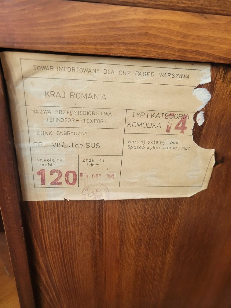 3 komody firmy paged z lat 80 -do renowacji,  odbiór osobisty