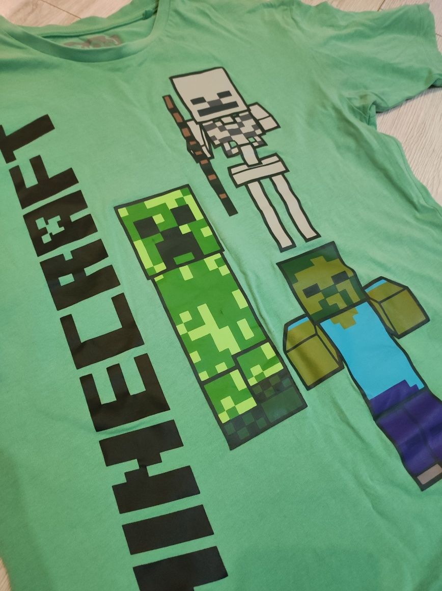 Zielony t-shirt koszulka Minecraft Smyk r 158