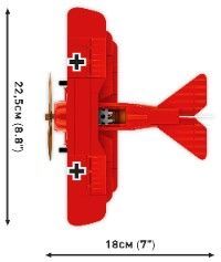 Klocki Cobi 2996 Samolot Fokker Dr.1 Czerwony Baron Hc Gw 221 El.