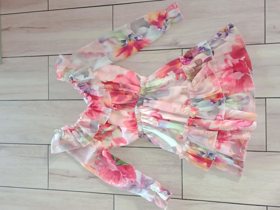 Sukienka szyfon hiszpanka falbanki excellence stan idealny