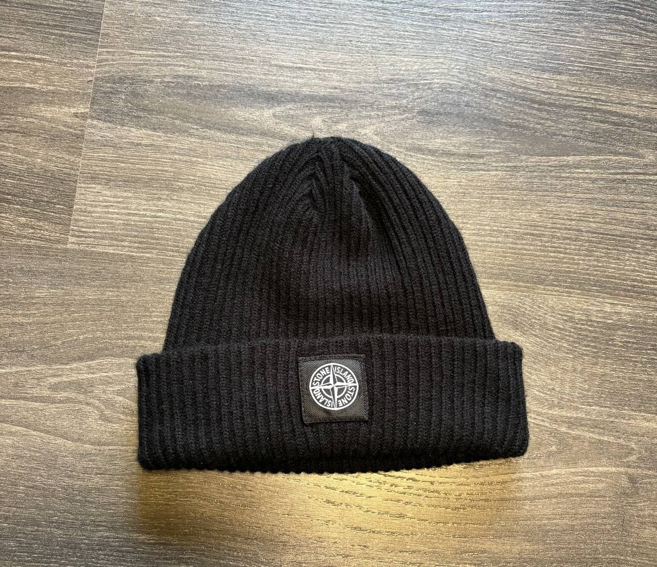 черная шапка Stone island patch program оригинал