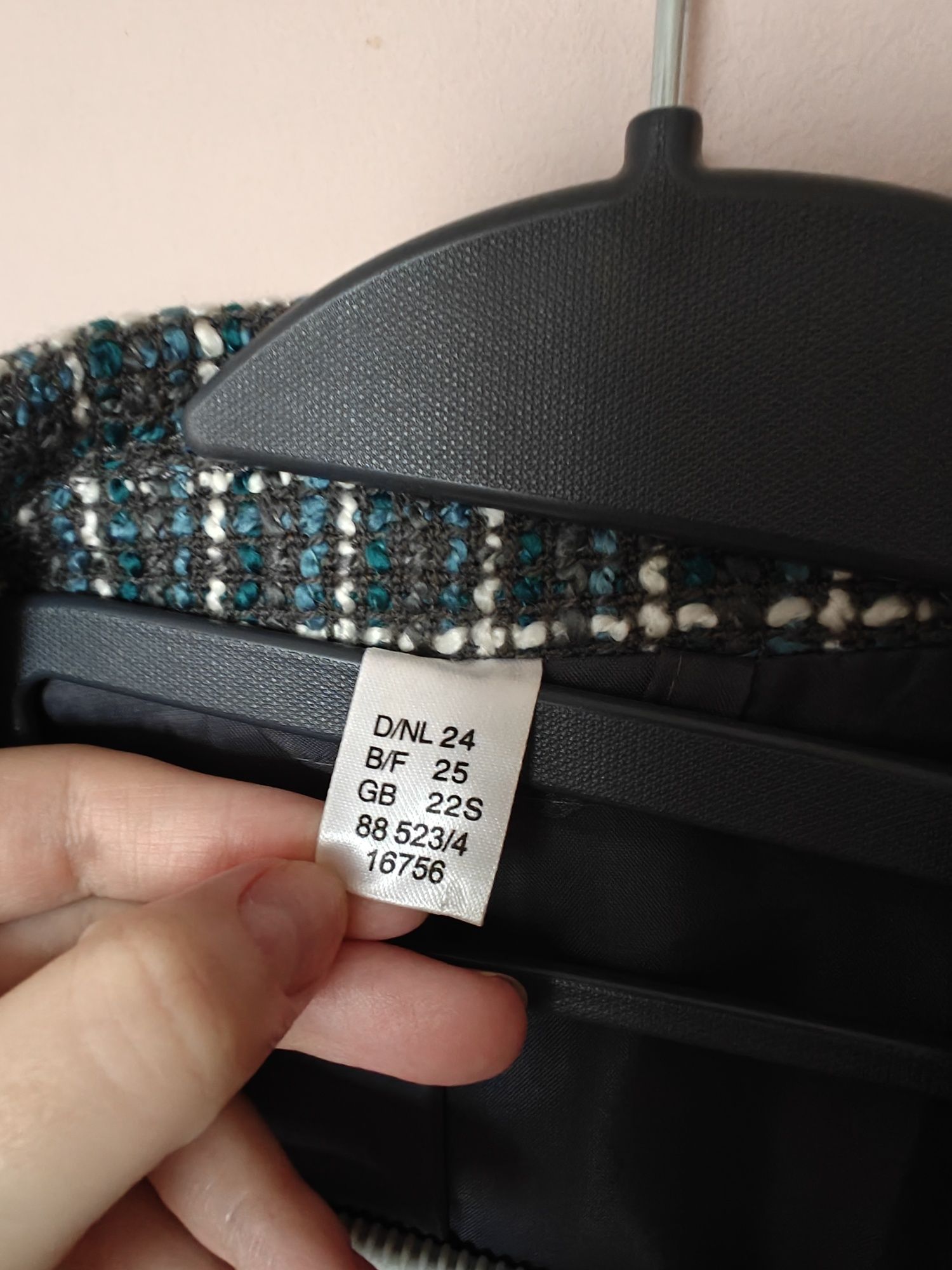 Marynarka żakiet pepitka kratka w kratę szary niebieski 46 48 3XL 4XL