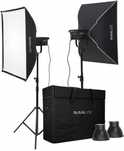Nanlite fs-300 kit com mala de transporte e tripés