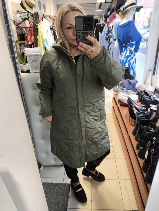 Piękna ciepła długa kurtka rozm l xl