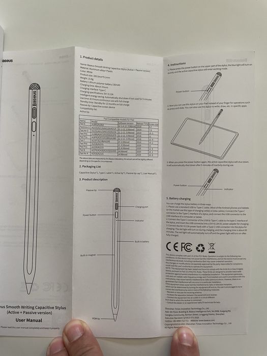 Caneta Baseus Smooth Writing 1 para iPad