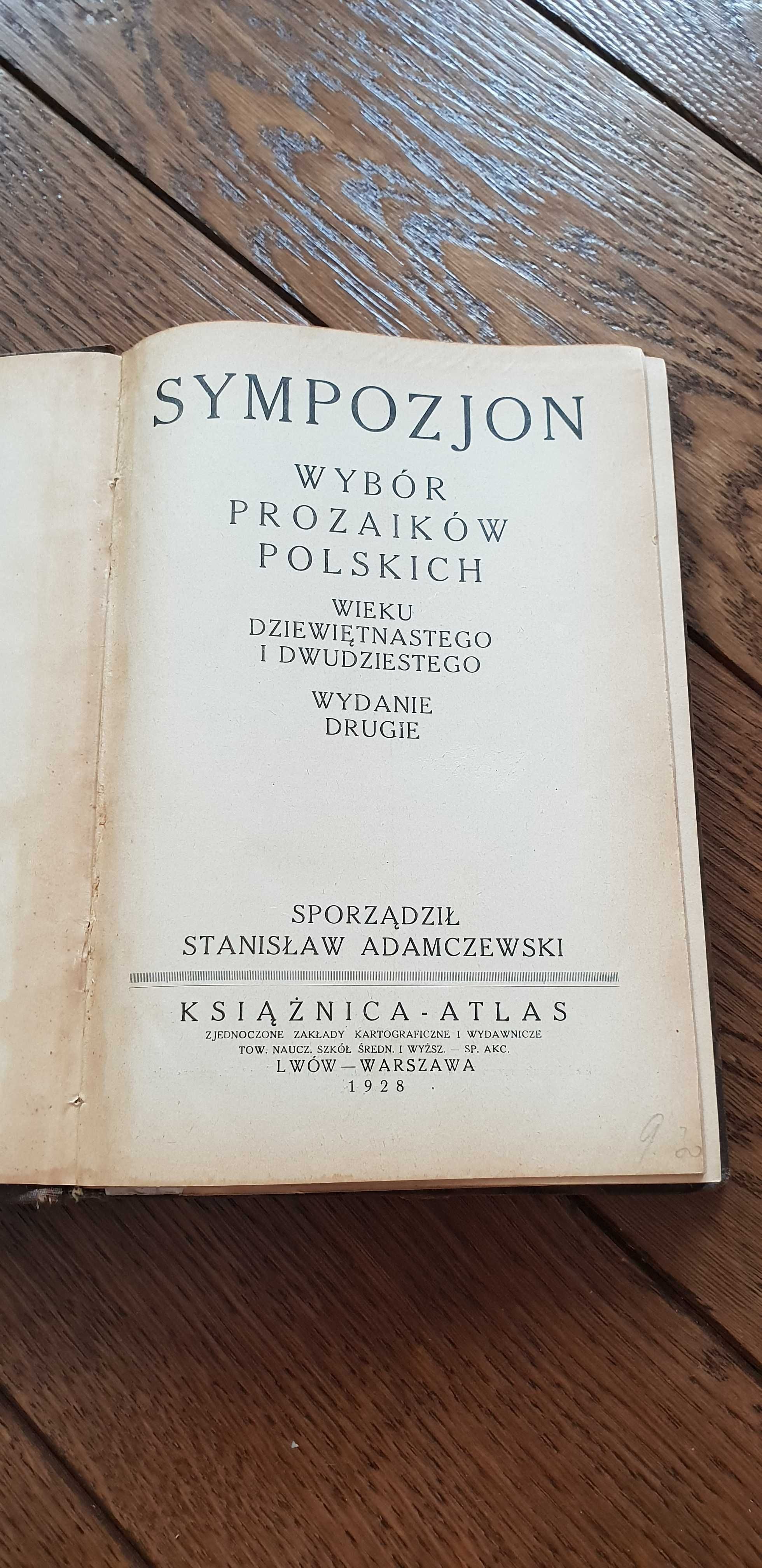 Książka rok 1928 "Sympozjon" Stanisław Adamczewski