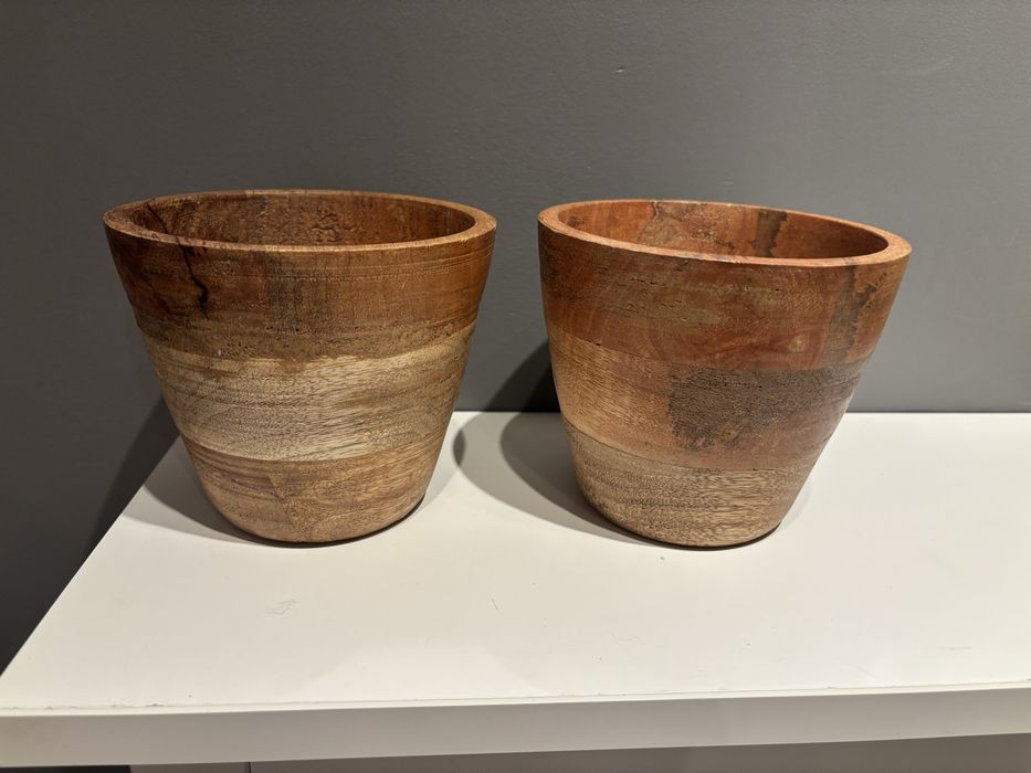 H&M Home drewniana oslonka doniczki