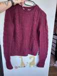 Bordowy sweter ażurowy 34 new look